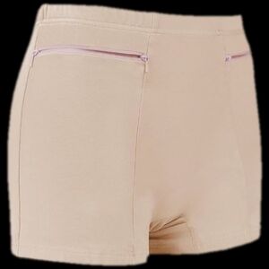 Beige Women's Shorts/Underwear With Zip Pockets